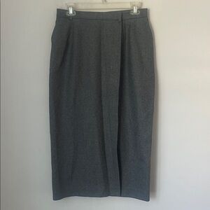 Ralph Lauren Blue Label Gray Wool Tweed Women’s Wrap Lined Skirt, size 10 🖤